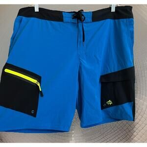 Board Shorts Men Size 40 Fishing Swim Trunks Stretch Surf XLHYBRID RETRO RESORT